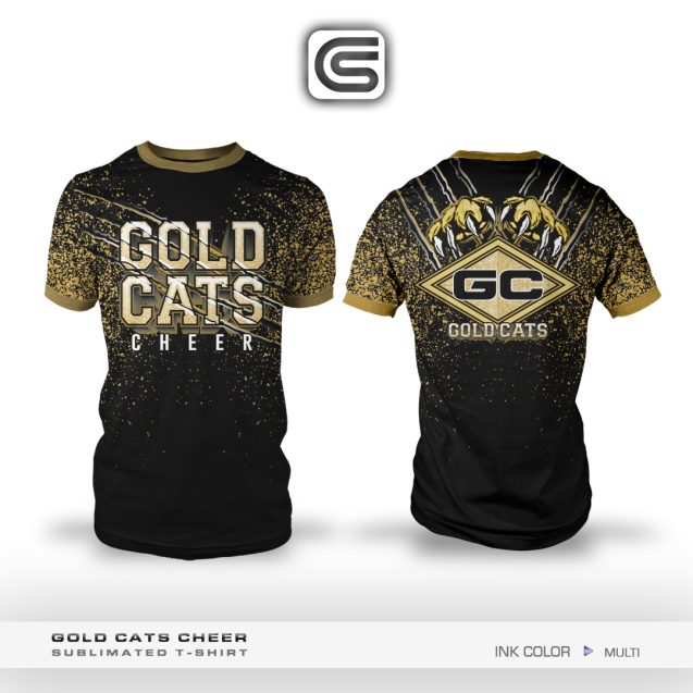 CS Teamwear - Alloverprint Design - Tshirt (example - Gold Cats)